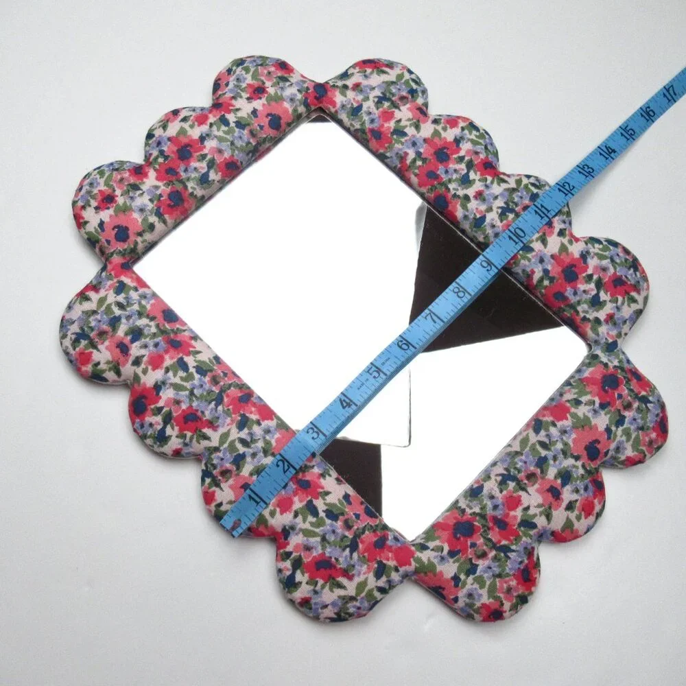 Urban Outfitters Elizabeth Padded Mirror Scalloped Floral